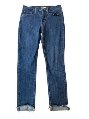 Levis 311 Shaping Skinny Jeans Dark Wash Raw Hem Stretch Denim Womens Size 30